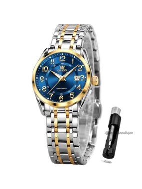 OLEVS Women's Classic Dress Watch Stainless Steel Analog Wristwatch